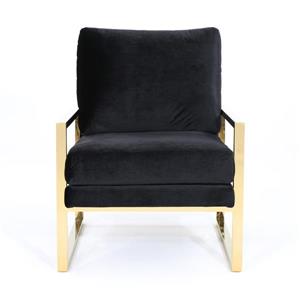 Fauteuil d'appoint en velours Leonard de Best Selling Home Decor, noir