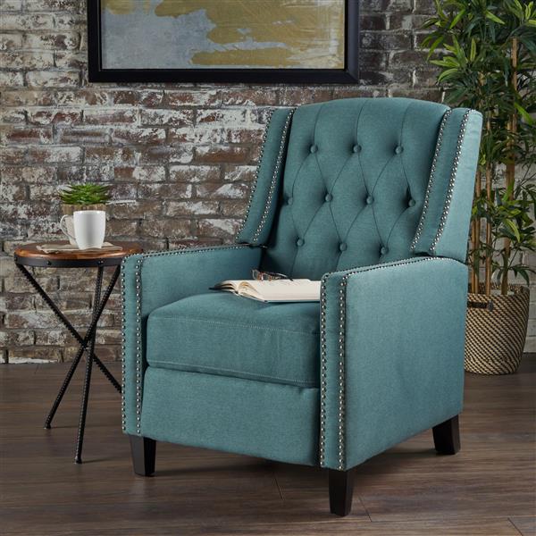 Best Selling Home Decor Iris Fabric Recliner - Turquoise 302413 | RONA