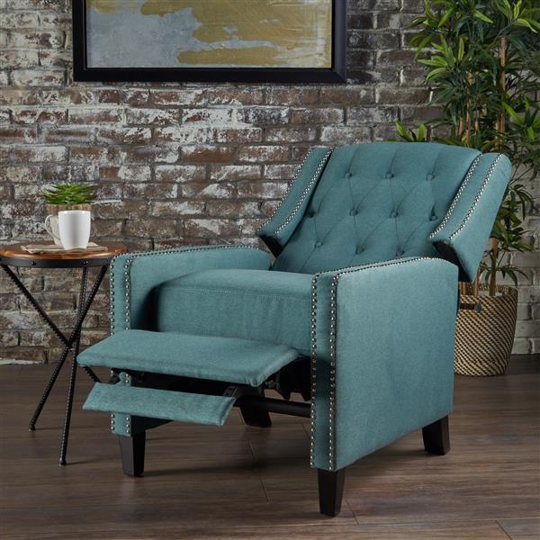 Best Selling Home Decor Iris Fabric Recliner - Turquoise