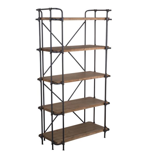 Best Selling Home Decor Beatrice 5 Tier Bookshelf Antique Brown