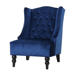 Best Selling Home Decor Elise High Back Fabric Accent Chair - Blue Velvet