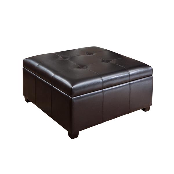 Best Ing Home Decor Cytheria Leather Storage Ottoman Brown 233829 Rona Best Ing Home Decor Cytheria, Round Leather Storage Ottoman Coffee Table