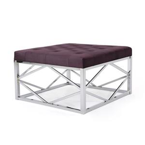 Best Selling Home Decor Teresa Modern Glam Ottoman - Purple Velvet