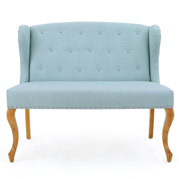 Best Selling Home Decor Bunny Tufted Wingback Loveseat - Fabric - Light Blue