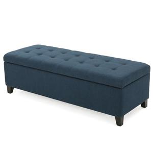 Ottomane en tissu avec rangement Agatha de Best Selling Home Decor, bleu