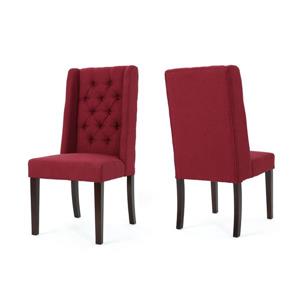 Chaise de salle à manger Pensacola de Best Selling Home Decor, tissu rouge, ens. de 2