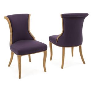 Best Selling Home Decor Lorenzo Fabric Dining Chair - Purple - Set of 2