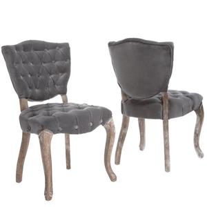 Chaise de salle à manger Michaelson de Best Selling Home Decor, velours gris, ens. de 2