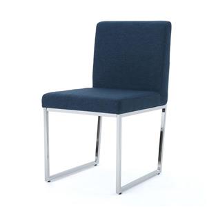 Chaise de salle à manger Nathan de Best Selling Home Decor, tissu bleu