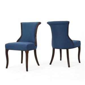 Chaise de salle à manger Dottie de Best Selling Home Decor, tissu bleu, ens. de 2