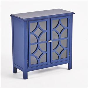 Armoire à double porte en verre Ruby de Best Selling Home Decor, bleu marin