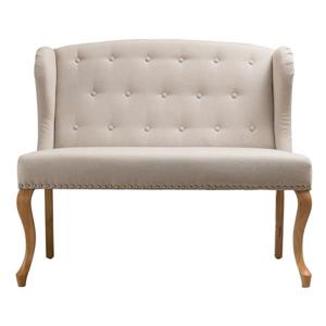 Best Selling Home Decor Wingback Loveseat - Fabric - Off-White/Beige