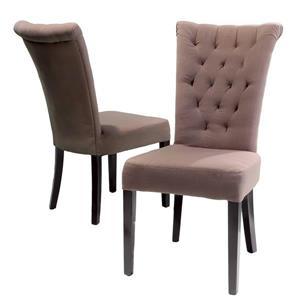Chaise de salle à manger Madera de Best Selling Home Decor, tissu brun, ens. de 2