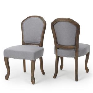 Best Selling Home Decor Burnam Fabric Dining Chair - Gray - Set of 2
