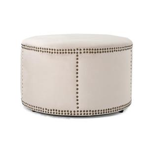 Best Selling Home Decor Josh Ottoman - Off-white Velvet