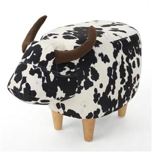 Ottomane en forme de vache en velours Bell de Best Selling Home Decor, blanc