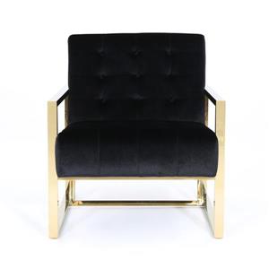 Fauteuil d'appoint en velours Bellagio de Best Selling Home Decor, noir