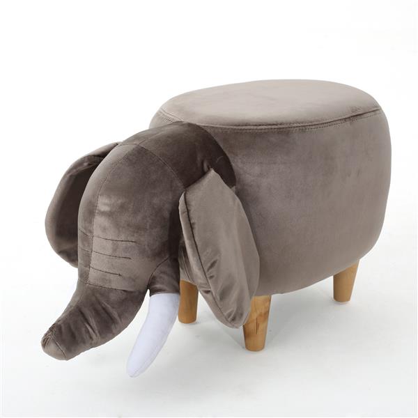Ottomane en forme d'éléphant en velours Rosa de Best Selling Home Decor, marron