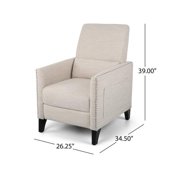 Best Selling Home Decor Irene Contemporary Fabric Recliner - Off-white