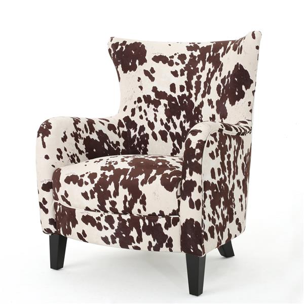 brown and white accent chair