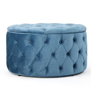 Ottomane en velours Cassie de Best Selling Home Decor, bleu