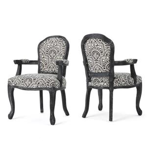 Chaise de salle à manger Trisha de Best Selling Home Decor, tissu noir, ens. de 2