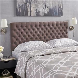 Tête de lit en tissu capitonné Rutherford de Best Selling Home Decor, grand lit, marron