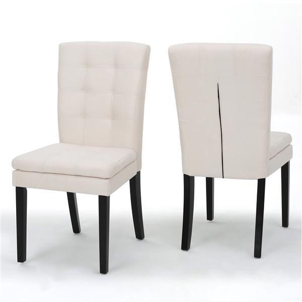 Home Decor Norfolk Fabric Dining Chair, White Ivory Upholstered Dining Chairs