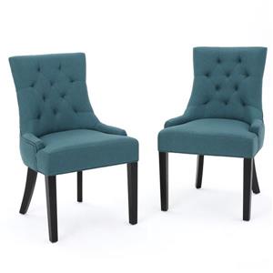 Chaise de salle à manger Angelique de Best Selling Home Decor, tissu bleu, ens. de 2