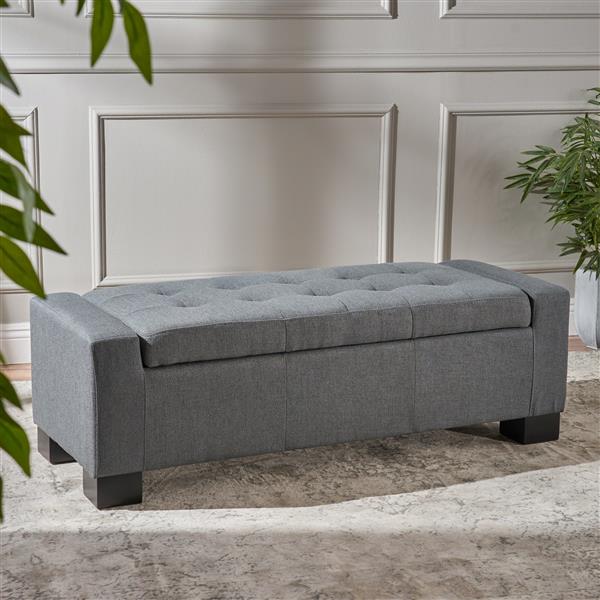 Ottomane en tissu avec rangement Joyce de Best Selling Home Decor, gris