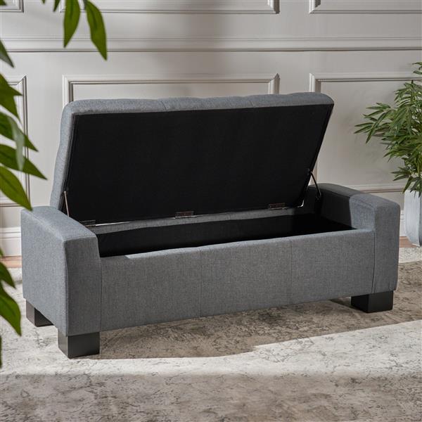 Ottomane en tissu avec rangement Joyce de Best Selling Home Decor, gris