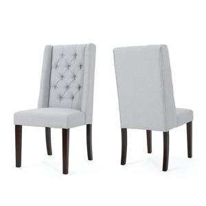 Best Selling Home Decor Pensacola Fabric Dining Chair - Light Gray - Set of 2