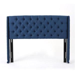 Tête de lit en tissu capitonné Parquet de Best Selling Home Decor, très grand lit, bleu