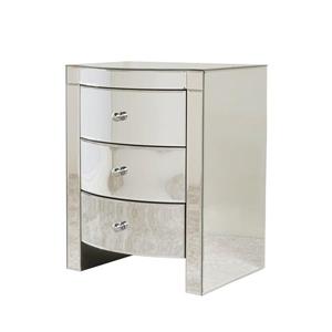 Best Selling Home Decor Estelle Side Table - 3-Drawer - 18.5-in x 25-in - Silver