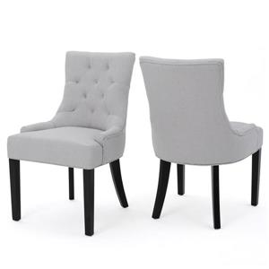 Best Selling Home Decor Angelique Fabric Dining Chair - Light Gray - Set of 2