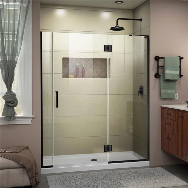 DreamLine Unidoor-X Right Shower Door - 53.5-in x 72-in - Satin Black