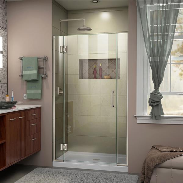 DreamLine Unidoor-X Shower Door - 41-in x 72-in - Brushed Nickel