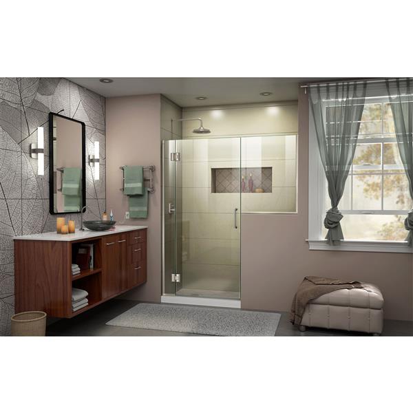 DreamLine Unidoor-X Shower Door - 70.5-in x 72-in - Brushed Nickel