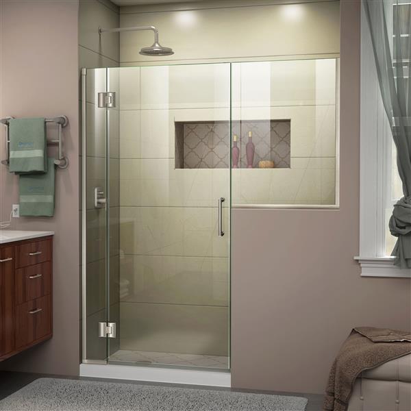DreamLine Unidoor-X Shower Door - 70.5-in x 72-in - Brushed Nickel