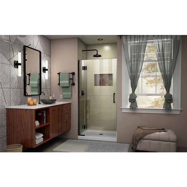 Porte de douche Unidoor-X DreamLine, 34-34 po x 72 po, noir satiné