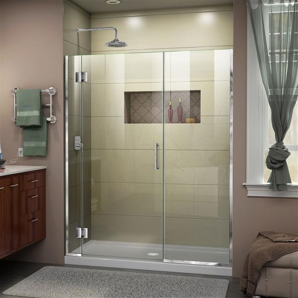 DreamLine Unidoor-X Shower Door - 64-in x 72-in - Chrome