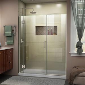 Porte de douche Unidoor-X DreamLine, 45-45,5 po x 72 po, nickel brossé