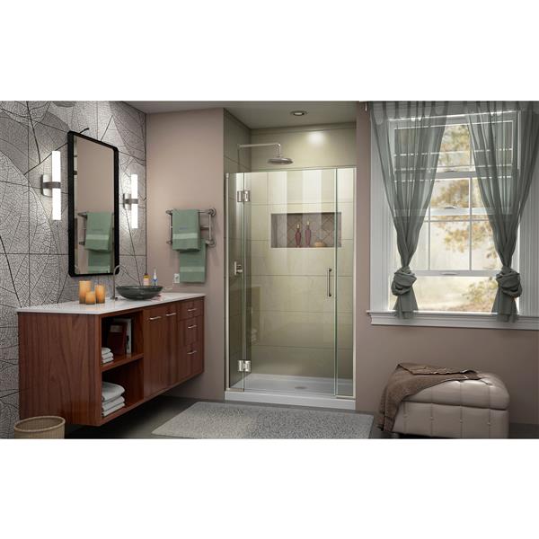 DreamLine Unidoor-X Shower Door - 39-in x 72-in - Brushed Nickel
