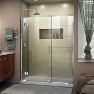 Porte de douche Unidoor-X DreamLine, 65-65,5 po x 72 po, chrome