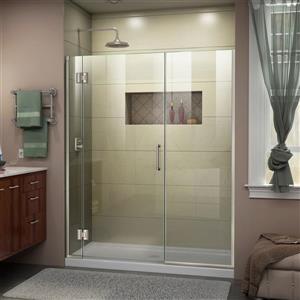 Porte de douche Unidoor-X DreamLine, 50-50,5 po x 72 po, nickel brossé