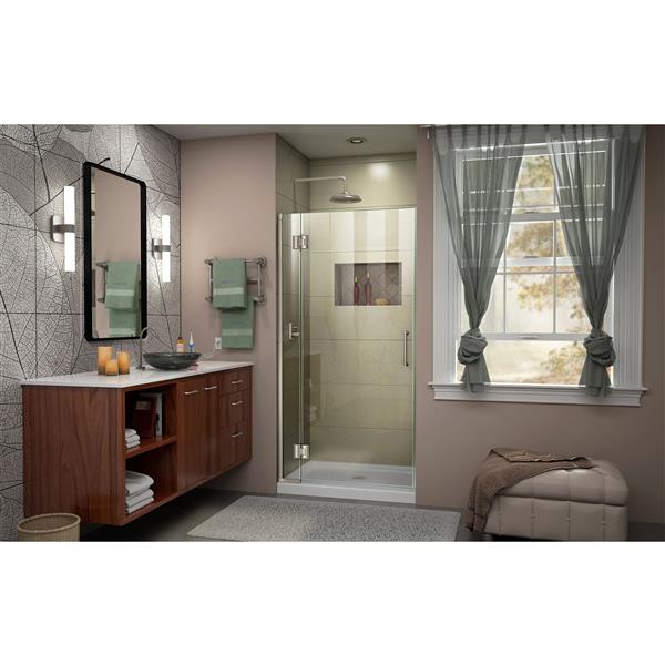 DreamLine Unidoor-X Shower Door - 35-in x 72-in - Brushed Nickel