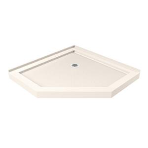 DreamLine SlimLine Neo-Angle Corner Shower Base - 40-in x 40-in- Off-white