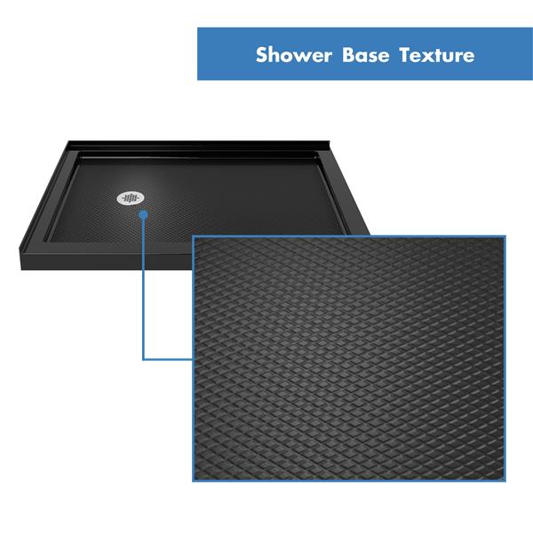 DreamLine SlimLine 36-in x 48-in Black Rectangle Corner Shower Base