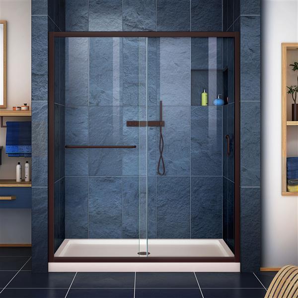 DreamLine Infinity-Z Alcove Shower Kit - 36-in x 60-in - Dark Bronze