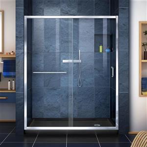 DreamLine Infinity-Z Alcove Shower Kit - 30-in x 60-in - Glass Door - Chrome